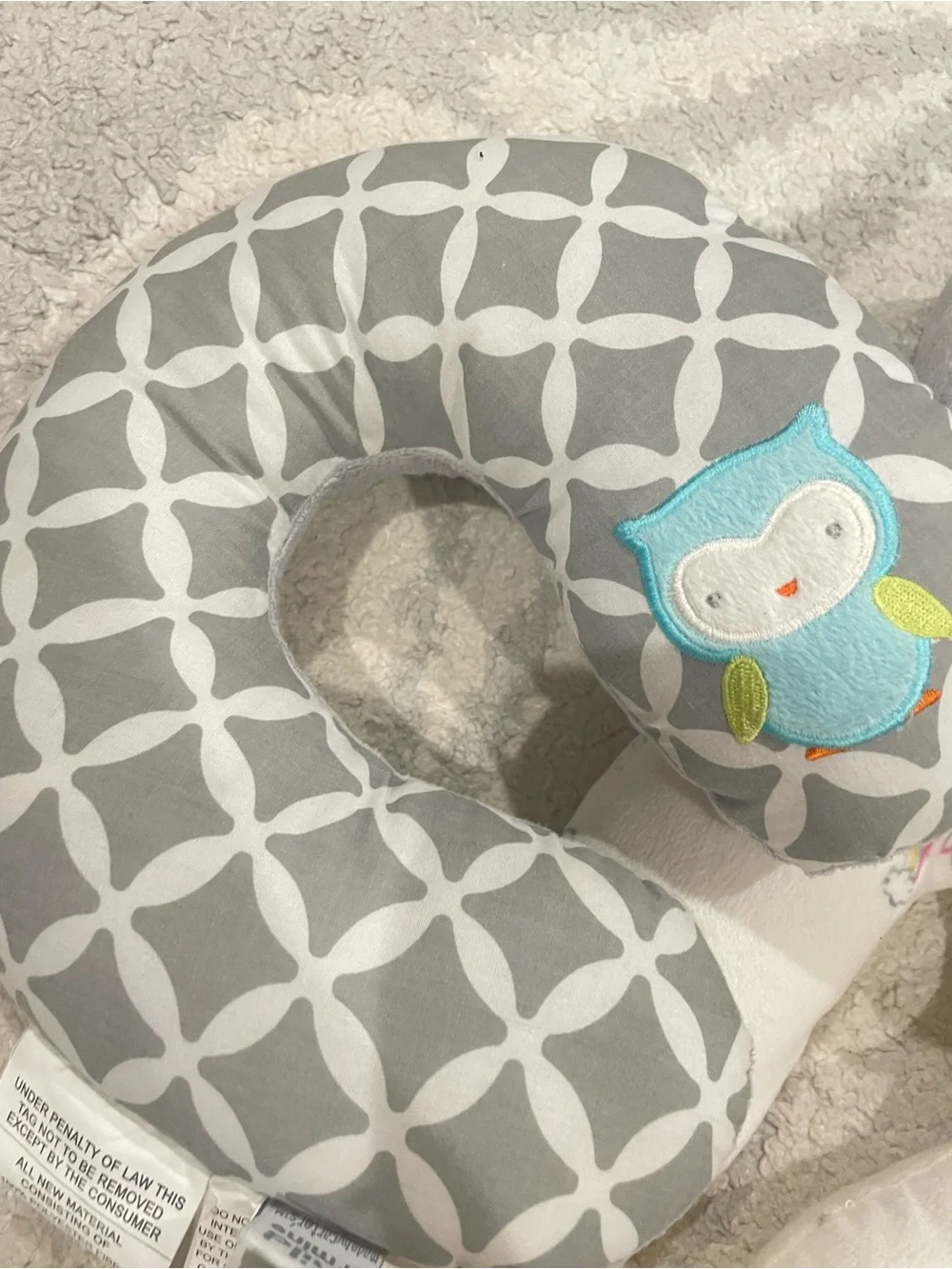 Kids Gray and White Plush Neck Pillows - Unicorn & Elephant Designs
